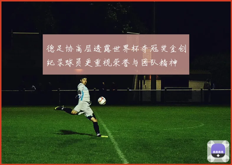 德足协高层透露世界杯夺冠奖金创纪录球员更重视荣誉与团队精神